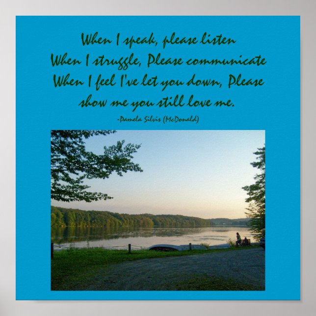 Póster Cuando hable, por favor escuche... Poema Poster. (Frente)