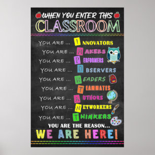 Póster Cuando Introduzca Este Poster De Aula