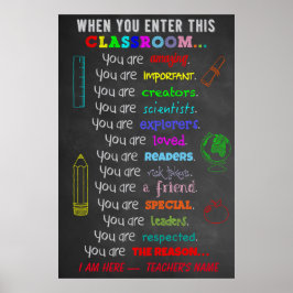 Póster Cuando Introduzca Este Regalo De Maestros De Regla