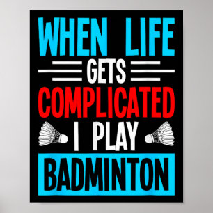 Póster Cuando la vida se complica juego bádminton