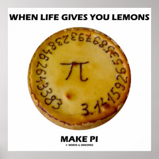 Póster Cuando La Vida Te Da Lemones Hacen Pi (Humor De Pi