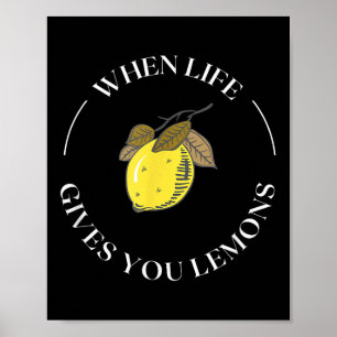 Póster Cuando la vida te da limones cita motivacional Lem