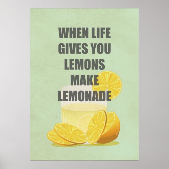 Póster Cuando la vida te da limones, haz citas de limonad (Frente)