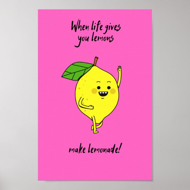 Póster Cuando la vida te da limones rosados (Frente)