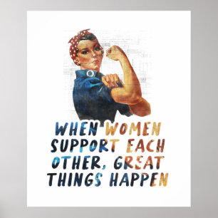 Póster Cuando las mujeres apoyan - Cita feminista