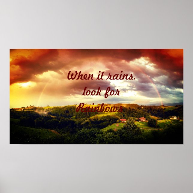 Póster Cuando llueva, busca arcos de lluvia (Frente)