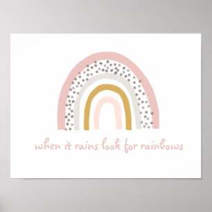 Póster Cuando llueve, busca el Boho de las Arcoiris