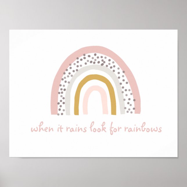 Póster Cuando llueve, busca el Boho de las Arcoiris (Frente)