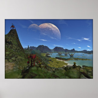 Póster Cuando los dinosaurios recorren el camino