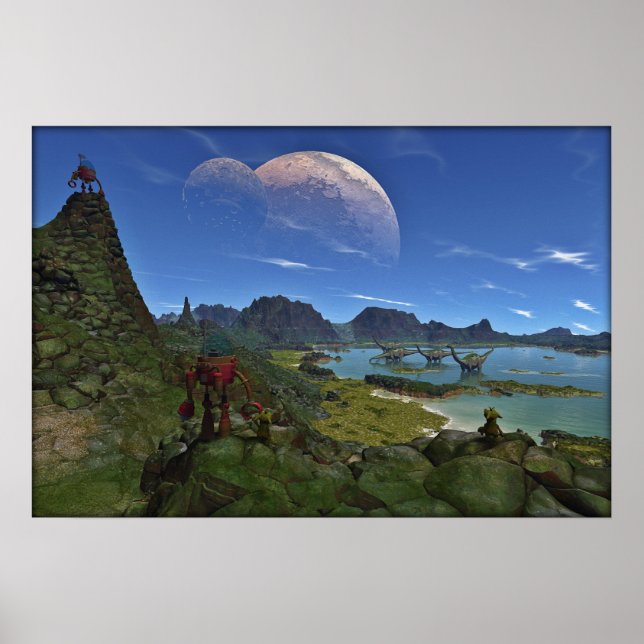 Póster Cuando los dinosaurios recorren el camino (Frente)