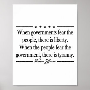 Póster Cuando Los Gobiernos Temen Al Pueblo Hay Libertad
