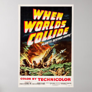 Póster Cuando los mundos colisionan 1951 Retro Sci Fi Fil