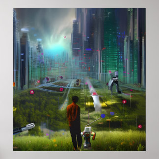 Póster Cuando los robots van al cielo, se convierten en j