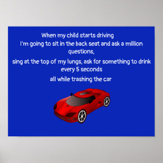Póster Cuando mi hijo empieza a conducir