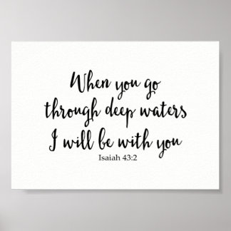 Póster Cuando Pases Por Aguas Profundas Estaré Con Ti