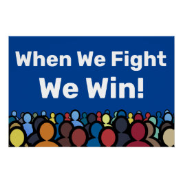 Póster Cuando Peleamos Ganamos Harris Walz