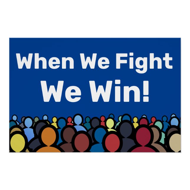 Póster Cuando Peleamos Ganamos Harris Walz (Anverso)