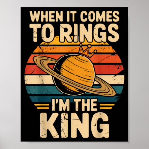 Póster Cuando se trata de anillos Saturno Planetas retróg