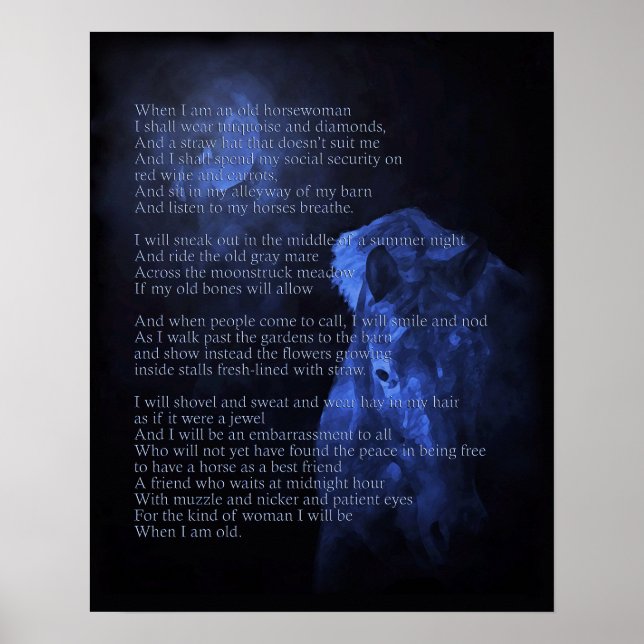 Póster Cuando soy una vieja mujer de caballo, imprenta (Frente)