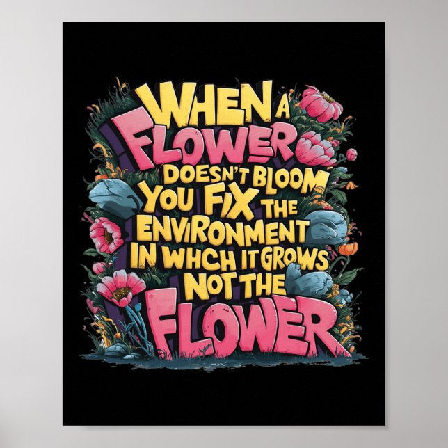Póster Cuando una flor no florece, educación especial (Frente)