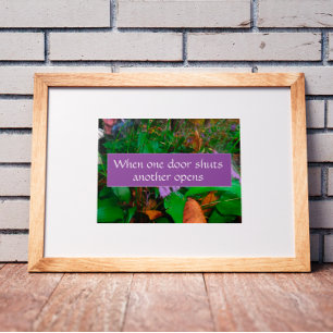 Póster Cuando una puerta cierra la sabiduría diciendo fot