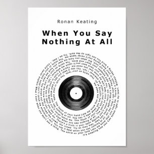 Póster Cuando usted no dice nada canción del disco de