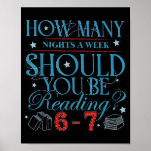Póster Cuántas Noches A La Semana Deberías Estar Leyendo