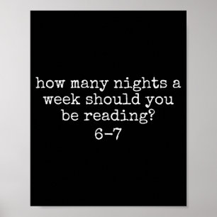 Póster Cuántas Noches A La Semana Deberías Estar Leyendo
