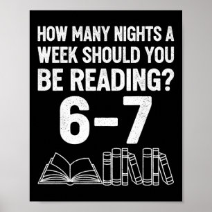 Póster Cuántas Noches A La Semana Deberías Estar Leyendo 