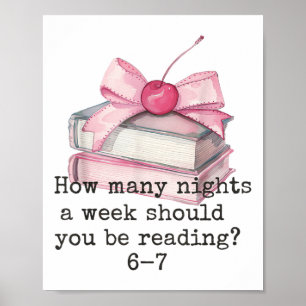 Póster Cuántas Noches a la Semana Deberías Leer 67 Mem