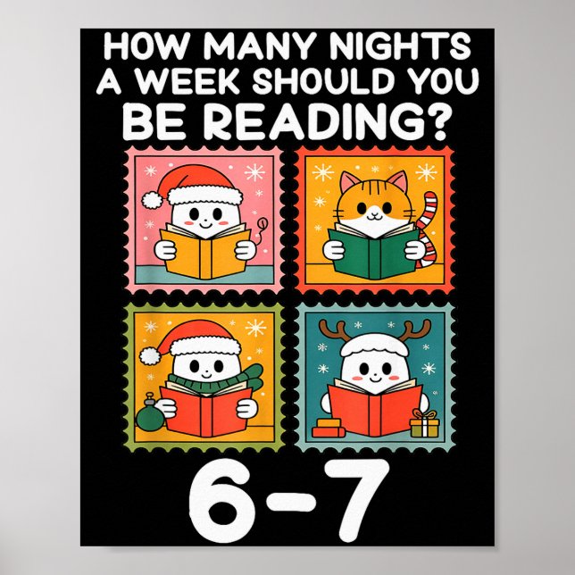 Póster Cuántas Noches a la Semana Deberías Leer 67 Yo (Frente)