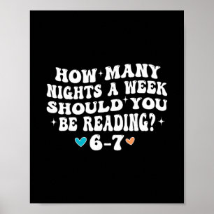 Póster Cuántas Noches Leyendo 67 Meme Divertido Seis Siet