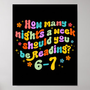Póster Cuántas Noches Leyendo 67 Meme Divertido Seis Siet