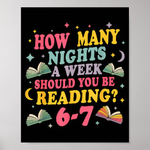 Póster Cuántas Noches Leyendo 67 Meme Seis Siete Profesor