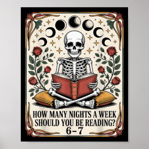 Póster Cuántas Noches Leyendo Meme 6 7 Amante De Libros D