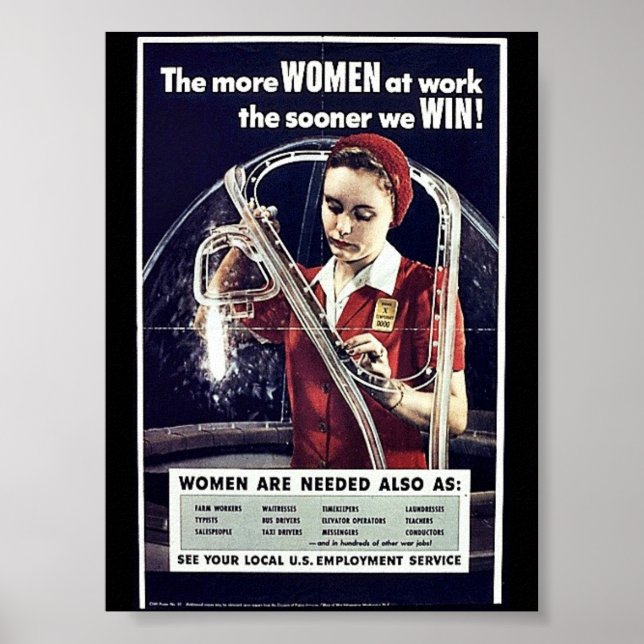 Póster Cuanto Antes Ganemos Más Mujeres En El Trabajo (Frente)
