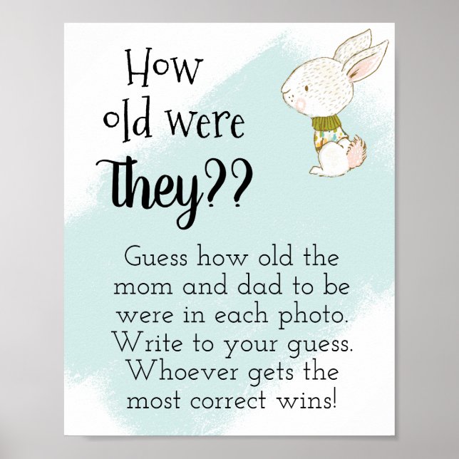 Póster ¿Cuántos años tenían? Conejito (Frente)