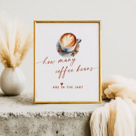 Póster ¿Cuántos Beans de Café Juegan Ducha Bridal?