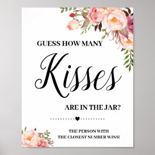 Póster ¿Cuántos besos firmar juego de ducha de novia moda