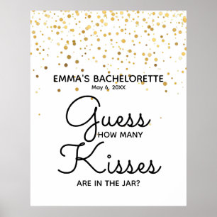 Póster cuántos besos hay en el juego de frasco de ducha