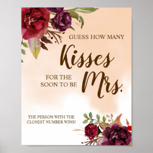 Póster ¿Cuántos besos para la señora?  Rótulo de juego de