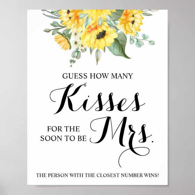 Póster ¿Cuántos besos para la señora Sunflower Shower Rót (Frente)