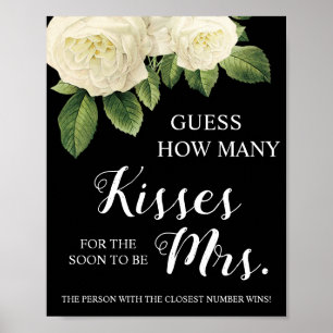 Póster ¿Cuántos besos para la Sra. Bridal Shower Game Rót