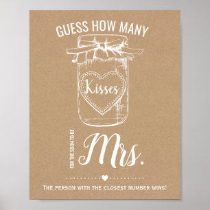 Póster ¿Cuántos besos para pronto ser la seña de la señor