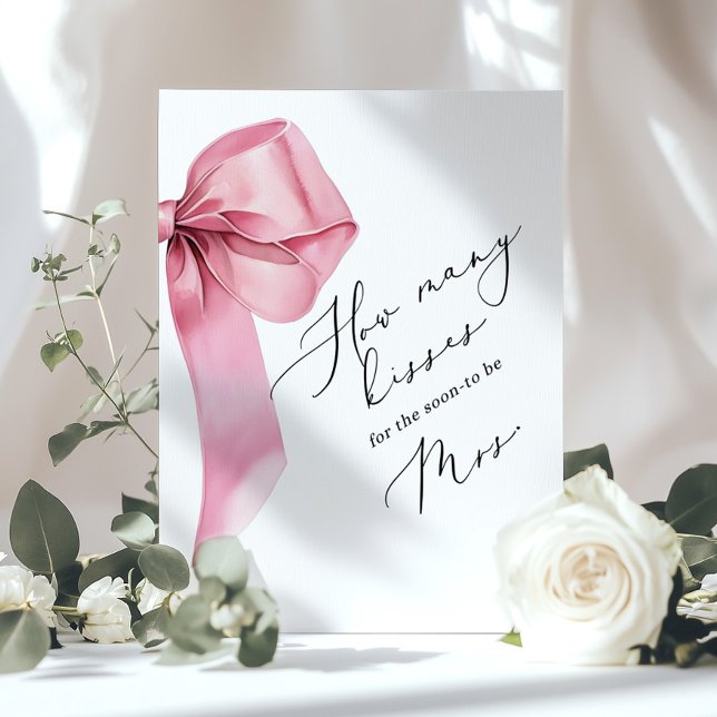 Póster Cuántos besos Pink Bow Script ducha de novia (Subido por el creador)