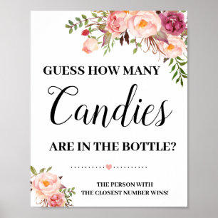Póster Cuántos Canales marcan flores rosadas