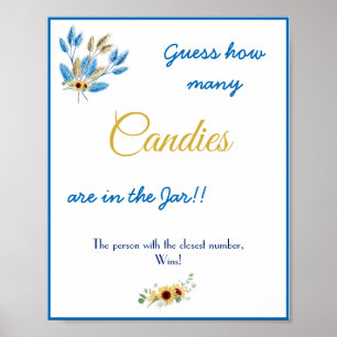 Póster ¿Cuántos Candies Bridal Shower Game Rótulo?