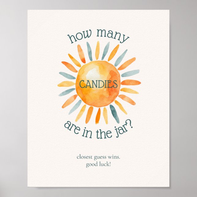 Póster ¿Cuántos caramelos hay aquí en el Baby Shower del  (Frente)