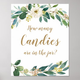 Póster ¿Cuántos caramelos hay en el bar? Rótulo de juego