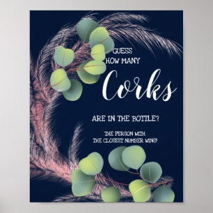 Póster Cuántos Corchos Sign para Despedida de Soltera con